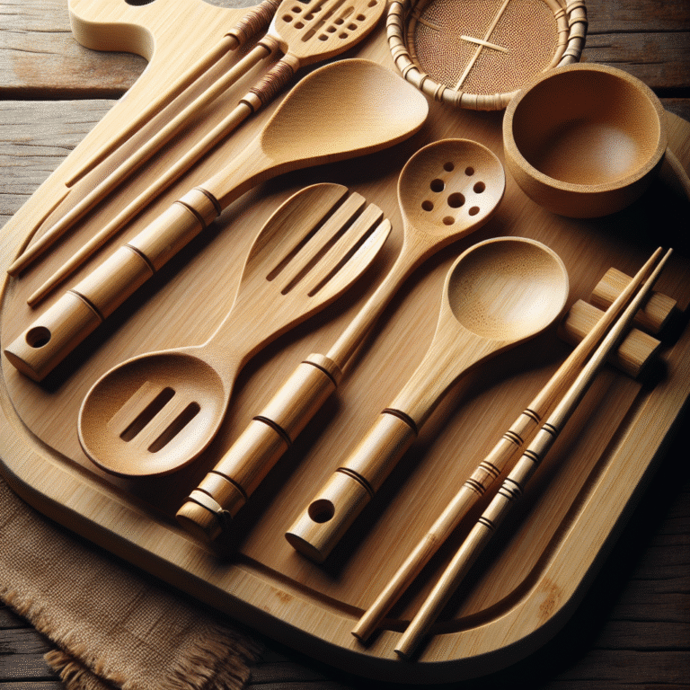utensílios de bambu para cozinhar