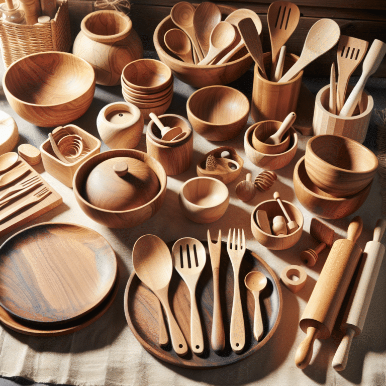 utensílios de madeira sustentáveis para cozinha